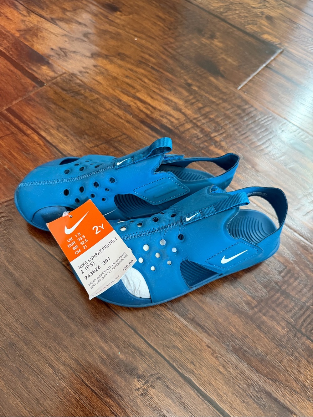 Nike Kids Blue Slip-On Water Shoes with Heel Strap